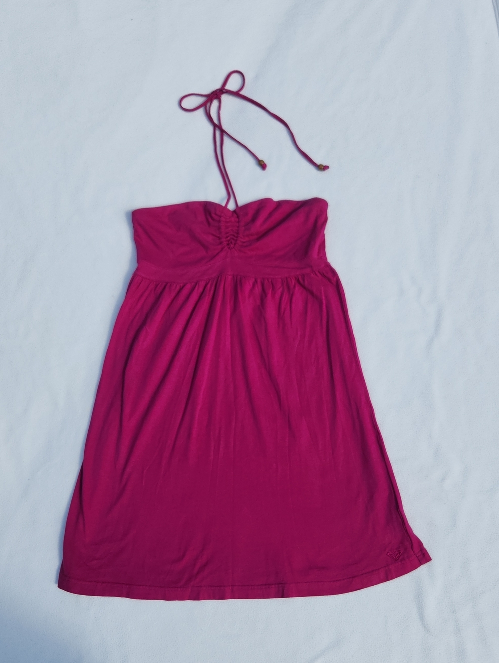 Roxy Y2K Magenta Pink Cotton Halter Dress/Tunic Top
